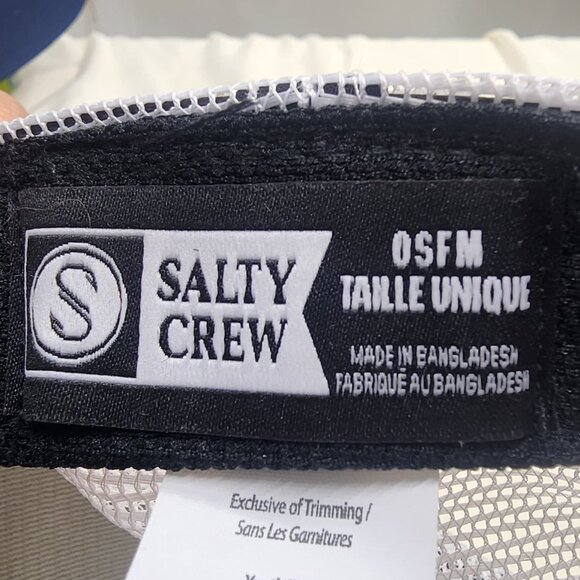 SALTY CREW GONE FISHING TRUCKER HAT YOUTH NAVY WHITE MESH FOAM CAP NWT - Picture 2 of 5